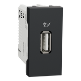 Розетка USB 1 модуль антрацит NU342854 фото