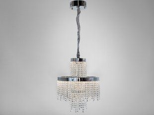 Кришталева люстра LED 376 золотиста з двома рівнями підвісок 376-400CH Diasha 376-400CH фото