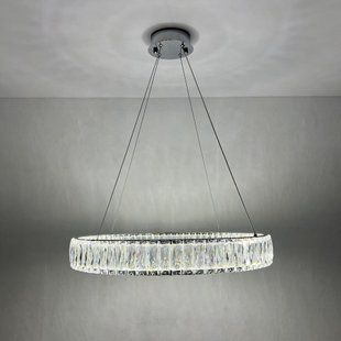 Підвісна LED люстра LUMINARIA GRACE 90W R600 хром з пультом для вітальні 127543 фото