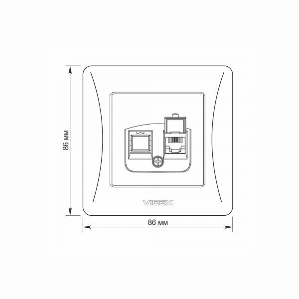 Розетка CAT3 одинарная телефонная белая VIDEX BINERA VF-BNSK1TF3-W VF-BNSK1TF3-W фото