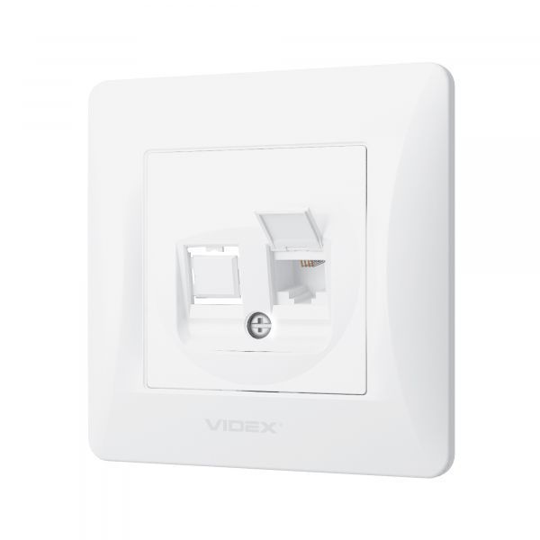 Розетка CAT3 одинарная телефонная белая VIDEX BINERA VF-BNSK1TF3-W VF-BNSK1TF3-W фото