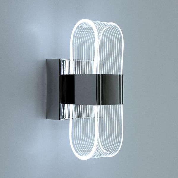 Світильник LED настінний, бра LUMINARIA LUMIERA SQUARE 12W S ON/OFF CHROME/CLEAR 6951427264558 фото