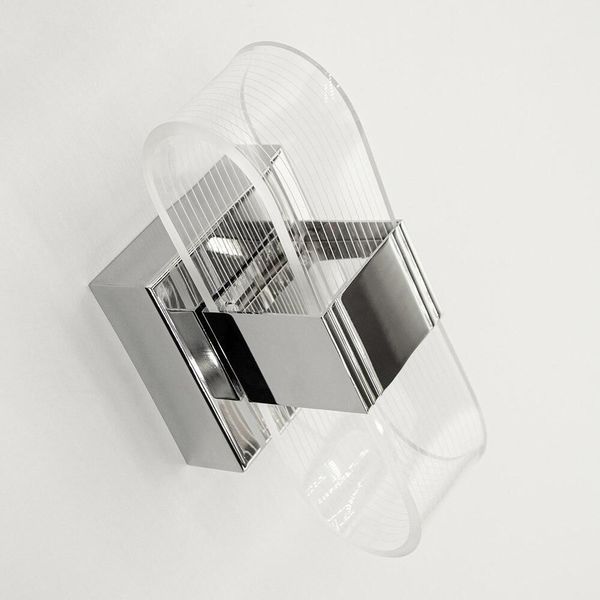 Світильник LED настінний, бра LUMINARIA LUMIERA SQUARE 12W S ON/OFF CHROME/CLEAR 6951427264558 фото