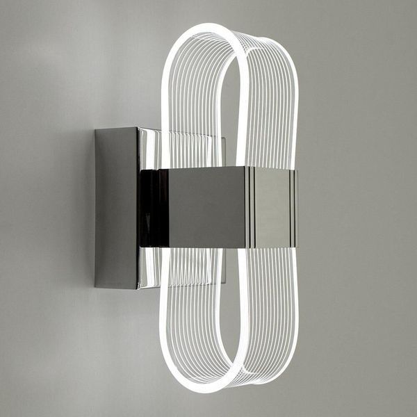 Світильник LED настінний, бра LUMINARIA LUMIERA SQUARE 12W S ON/OFF CHROME/CLEAR 6951427264558 фото