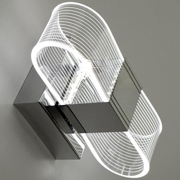 Світильник LED настінний, бра LUMINARIA LUMIERA SQUARE 12W S ON/OFF CHROME/CLEAR 6951427264558 фото