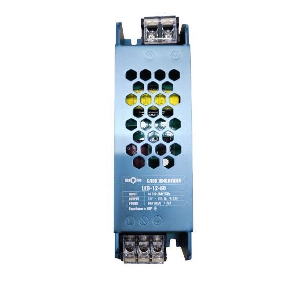 Джерело живлення BIOM 12V 60W 5A LED-12-60 для LED освітлення 00-00023435 фото