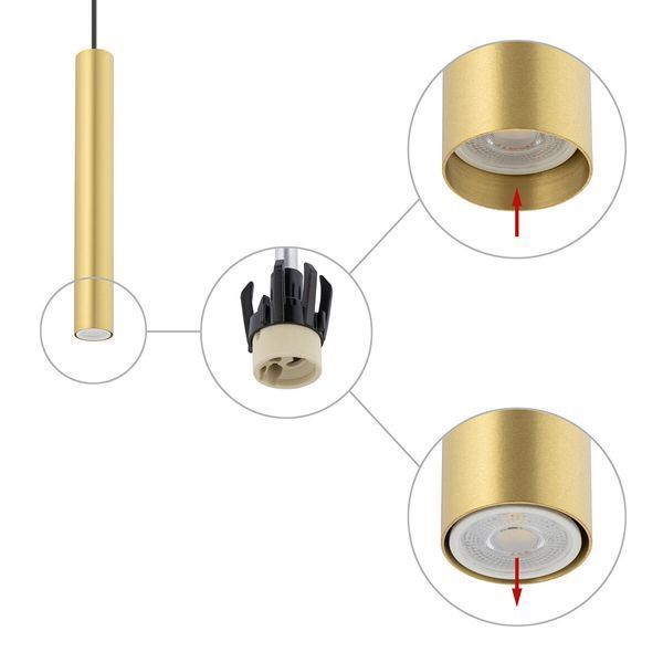 Підвісний світильник Nowodvorski FOURTY M SOLID BRASS GU10 середній латунний для елегантних інтер'єр 10772 фото