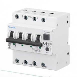 Дифавтомат Vector 25A C 4P 30mA тип A 6kA GDS25C4M030A06 фото