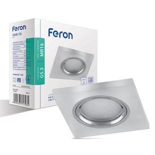 Встраиваемый светильник Feron CD8170 под лампу с подсветкой хром 32571 32571 фото
