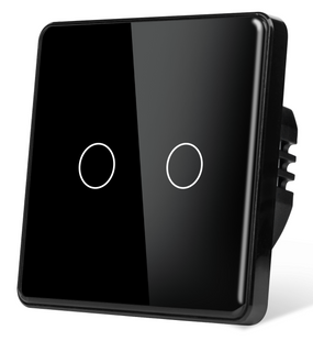 Розумний вимикач з WiFi + BLE | Сенсорний Чорний, 2 сенсора, З нулем (G86D-SW2G.WF.BL) G86D-SW2G.WF.BL фото
