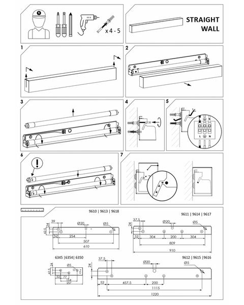 Світильник Nowodvorski STRAIGHT WALL GRAPHITE XS PL 6350 фото