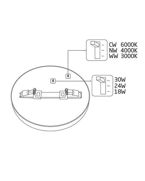 Потолочный светильник Nowodvorski MULTI LED белый 18-30W CCT 3000-6000K накладной/врезной 11358 фото