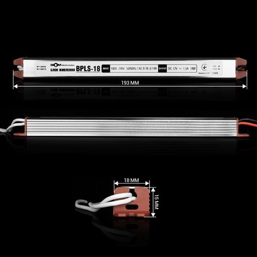 Блок живлення BIOM Professional 12V 18W 1.5A BPLS-18-12 формату stick 00-00019650 фото