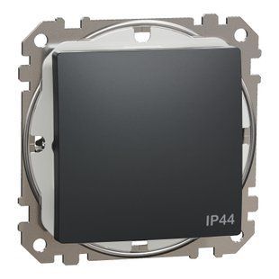 Одноклавишный выключатель, 10АX, IP44, черный, Sedna Design & Elements SDD214101 фото