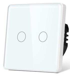 Розумний вимикач з WiFi + BLE | Сенсорний Білий, 2 сенсора, З нулем (G86D-SW2G.WF.WT) G86D-SW2G.WF.WT фото